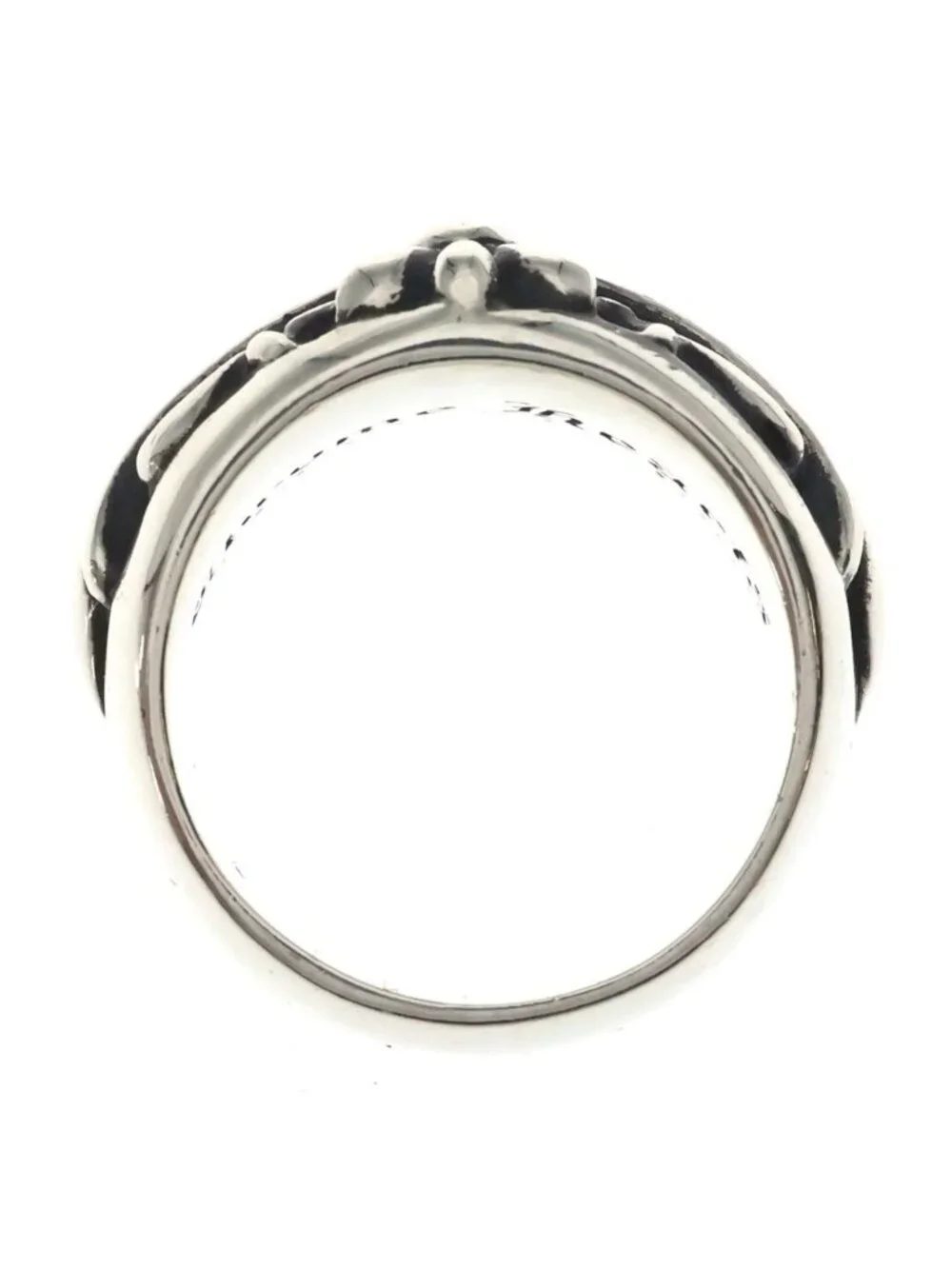 Chrome Hearts Flrl Floral Cross Ring Silver